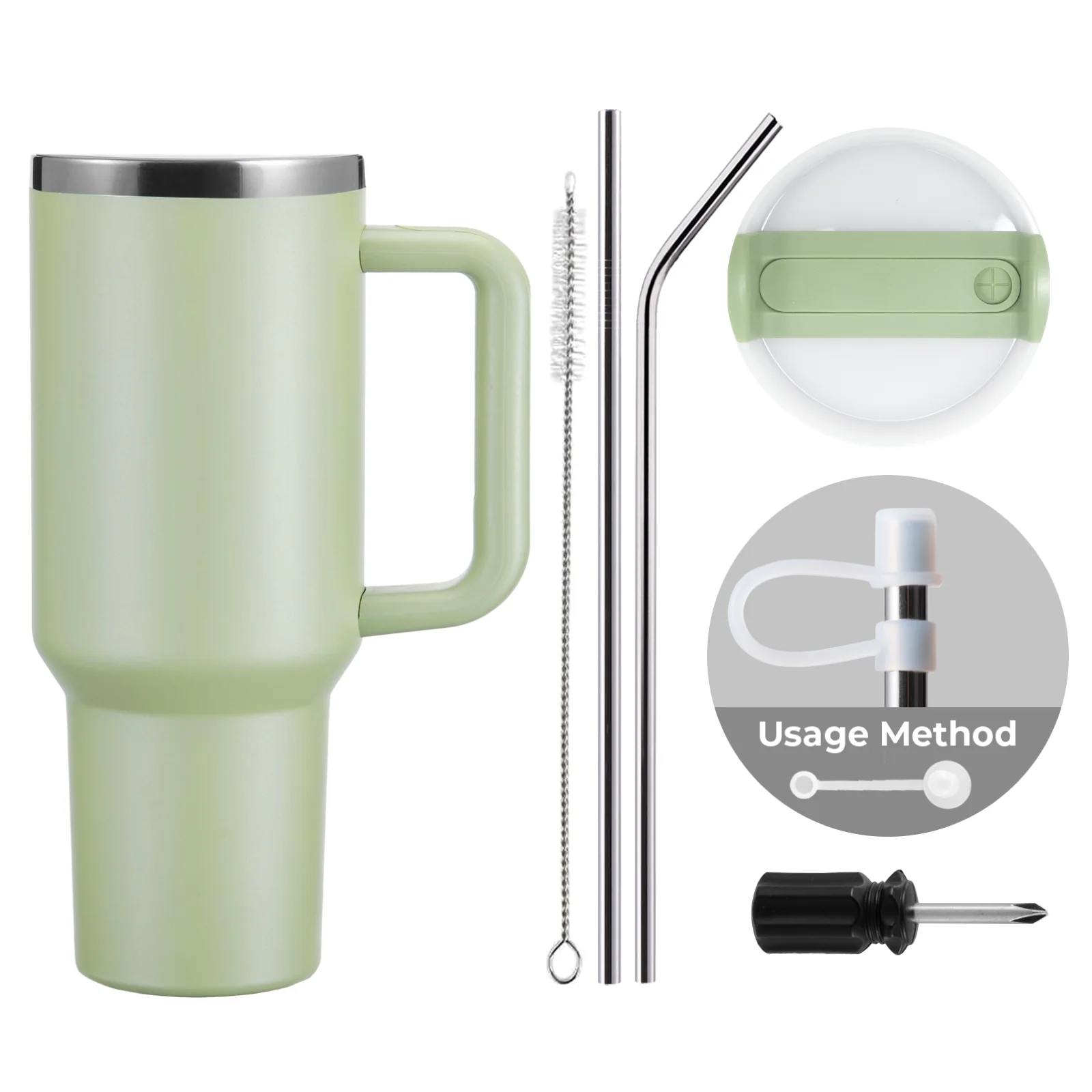 40oz Stainless Steel Tumbler with Removable Handle - Image 62