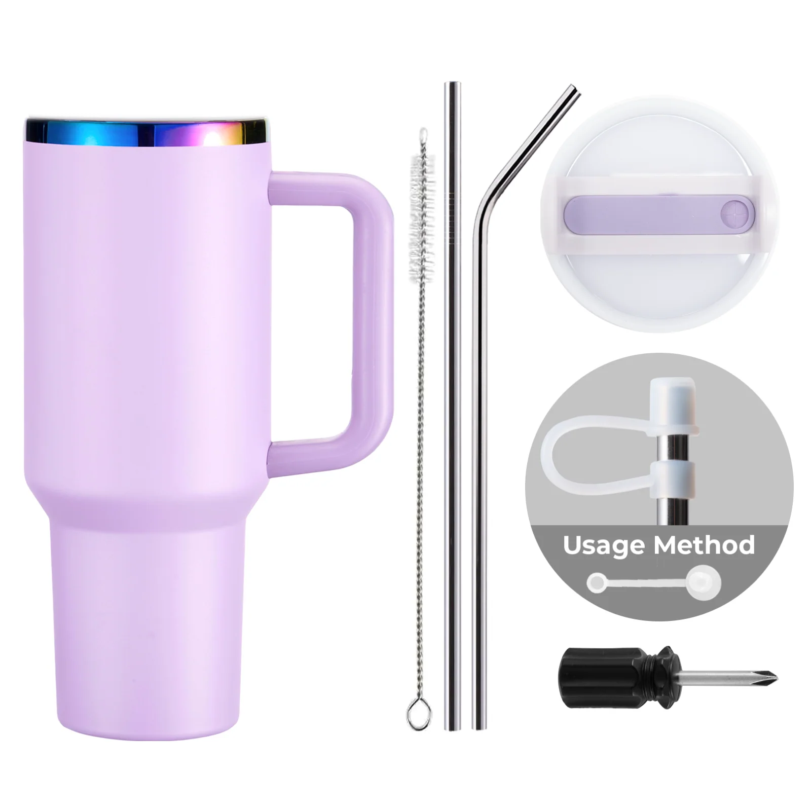 40oz Stainless Steel Tumbler with Removable Handle - Image 65