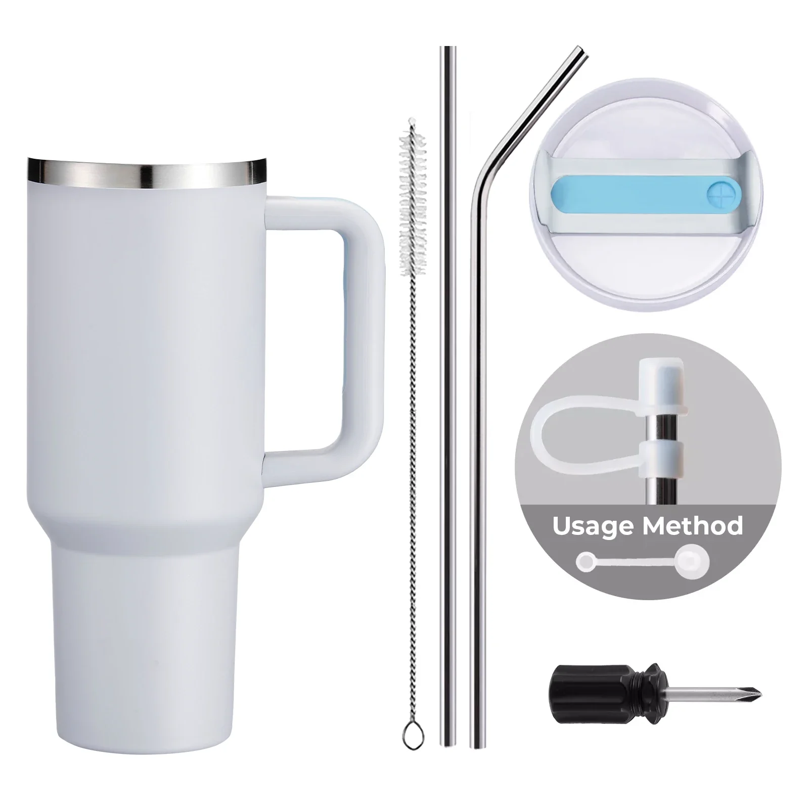 40oz Stainless Steel Tumbler with Removable Handle - Image 74