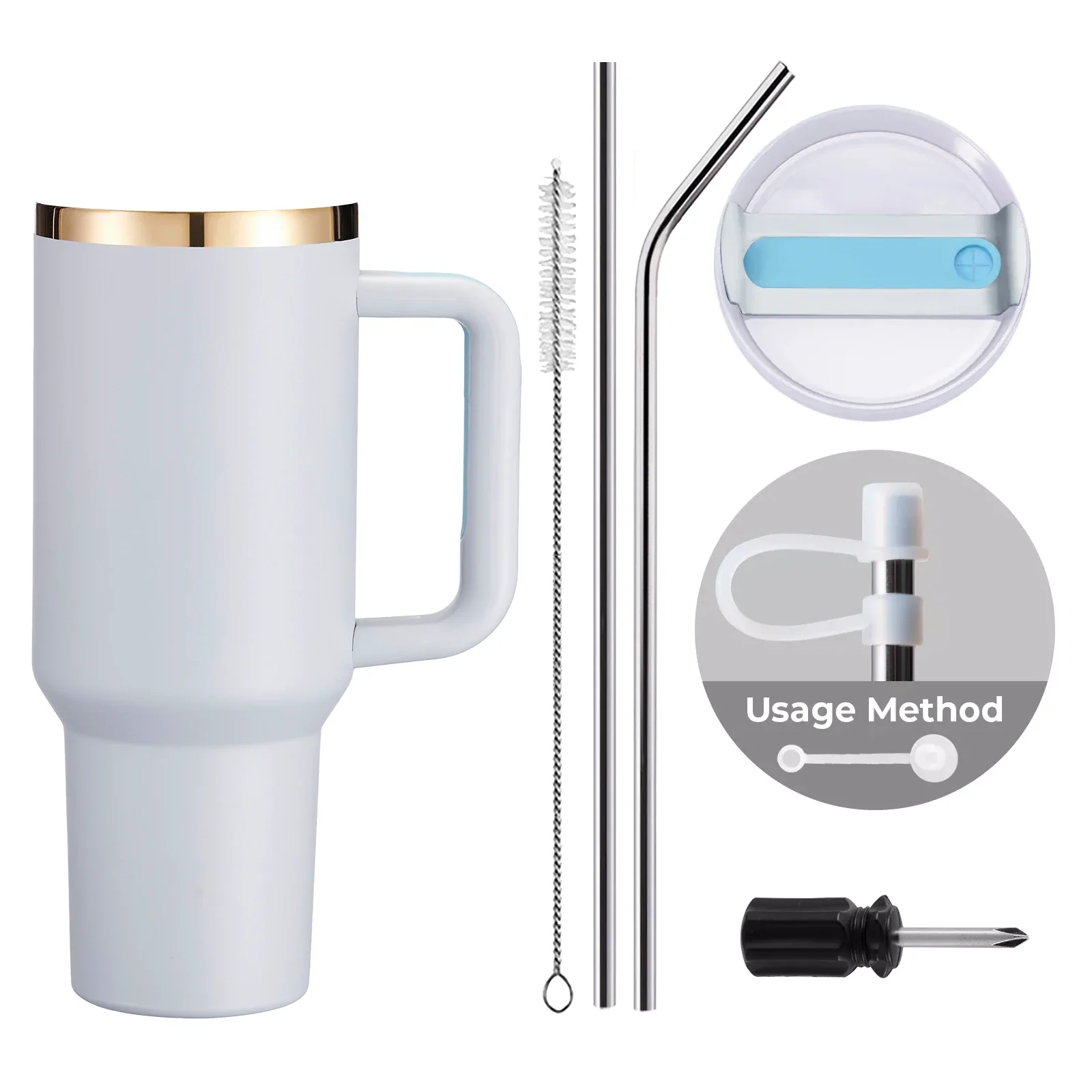 40oz Stainless Steel Tumbler with Removable Handle - Image 77