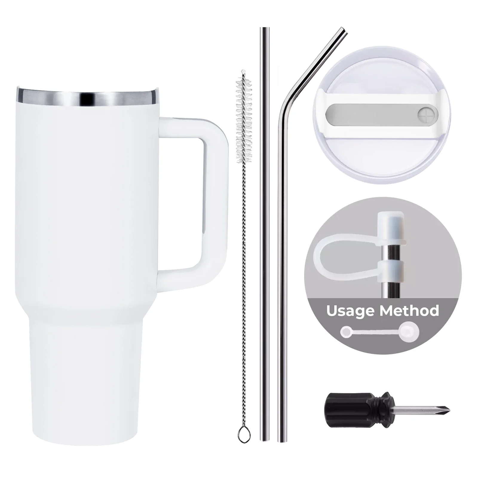 40oz Stainless Steel Tumbler with Removable Handle - Image 83