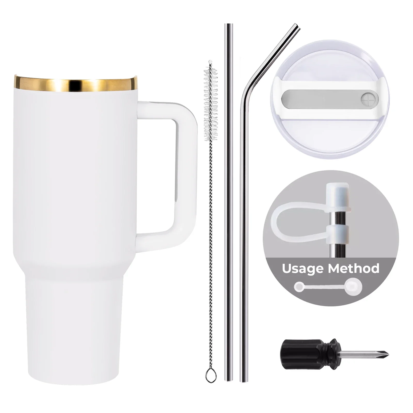 40oz Stainless Steel Tumbler with Removable Handle - Image 86