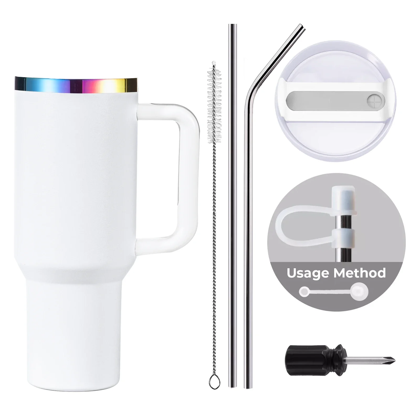 40oz Stainless Steel Tumbler with Removable Handle - Image 89