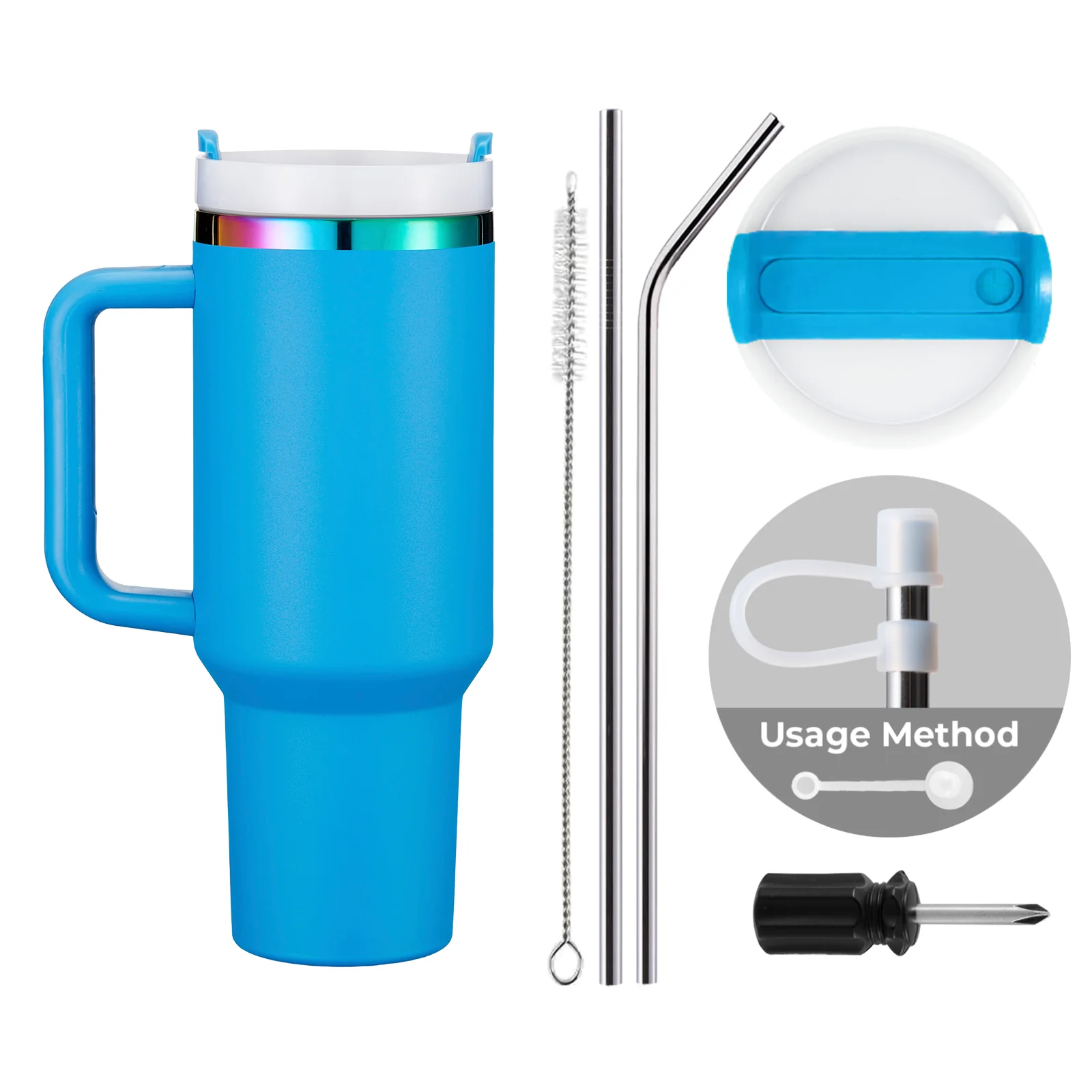 40oz Stainless Steel Tumbler with Removable Handle - Image 92