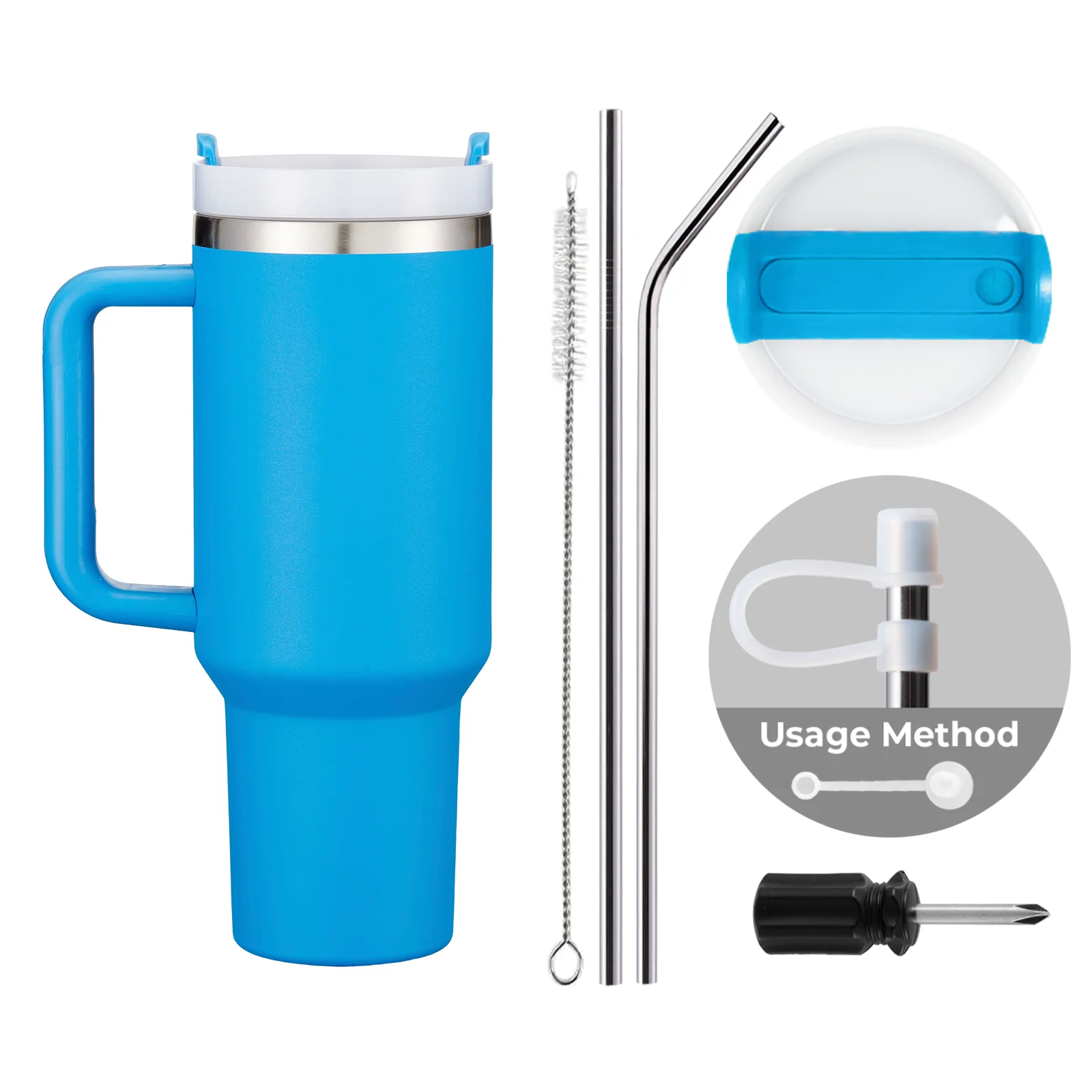40oz Stainless Steel Tumbler with Removable Handle - Image 96