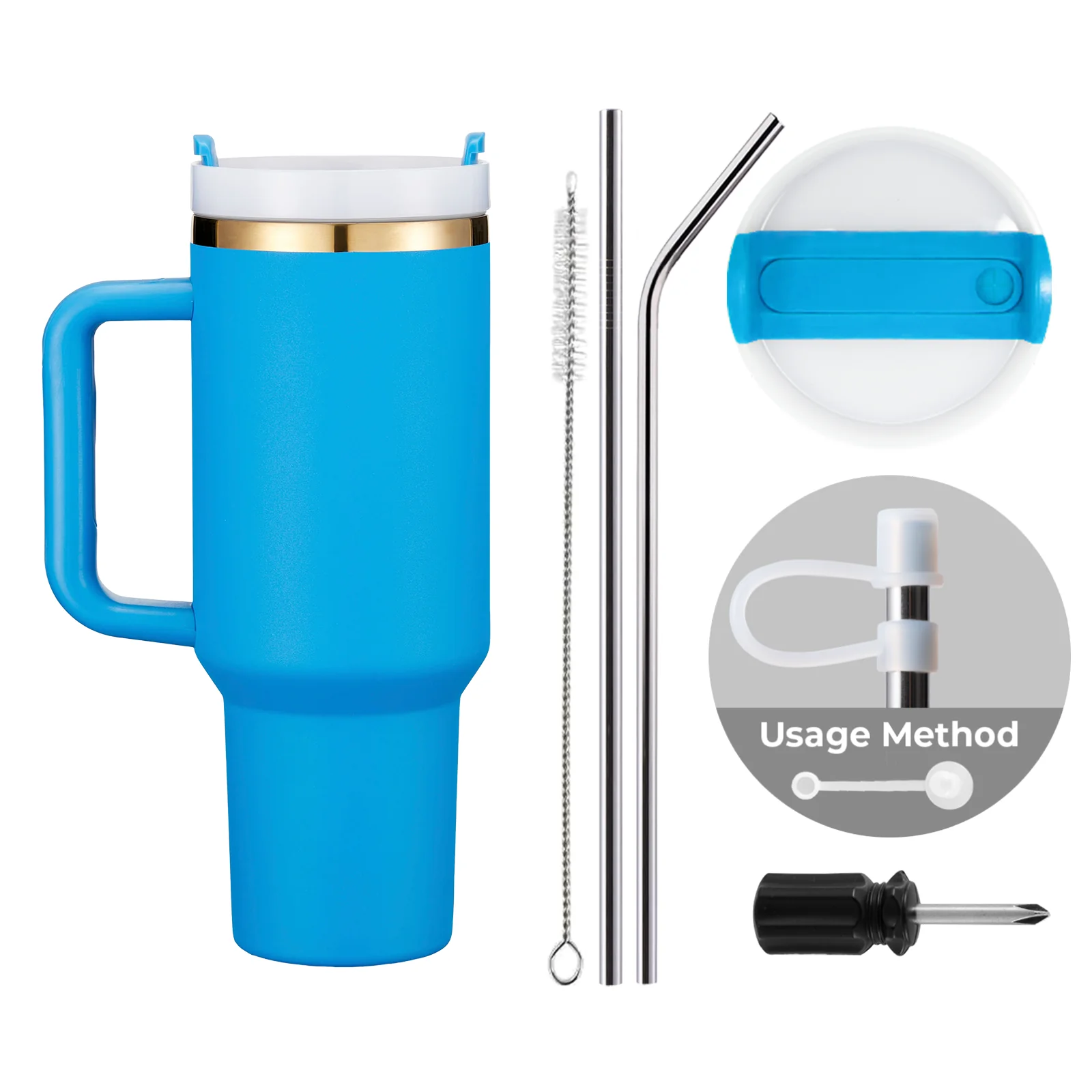 40oz Stainless Steel Tumbler with Removable Handle - Image 98