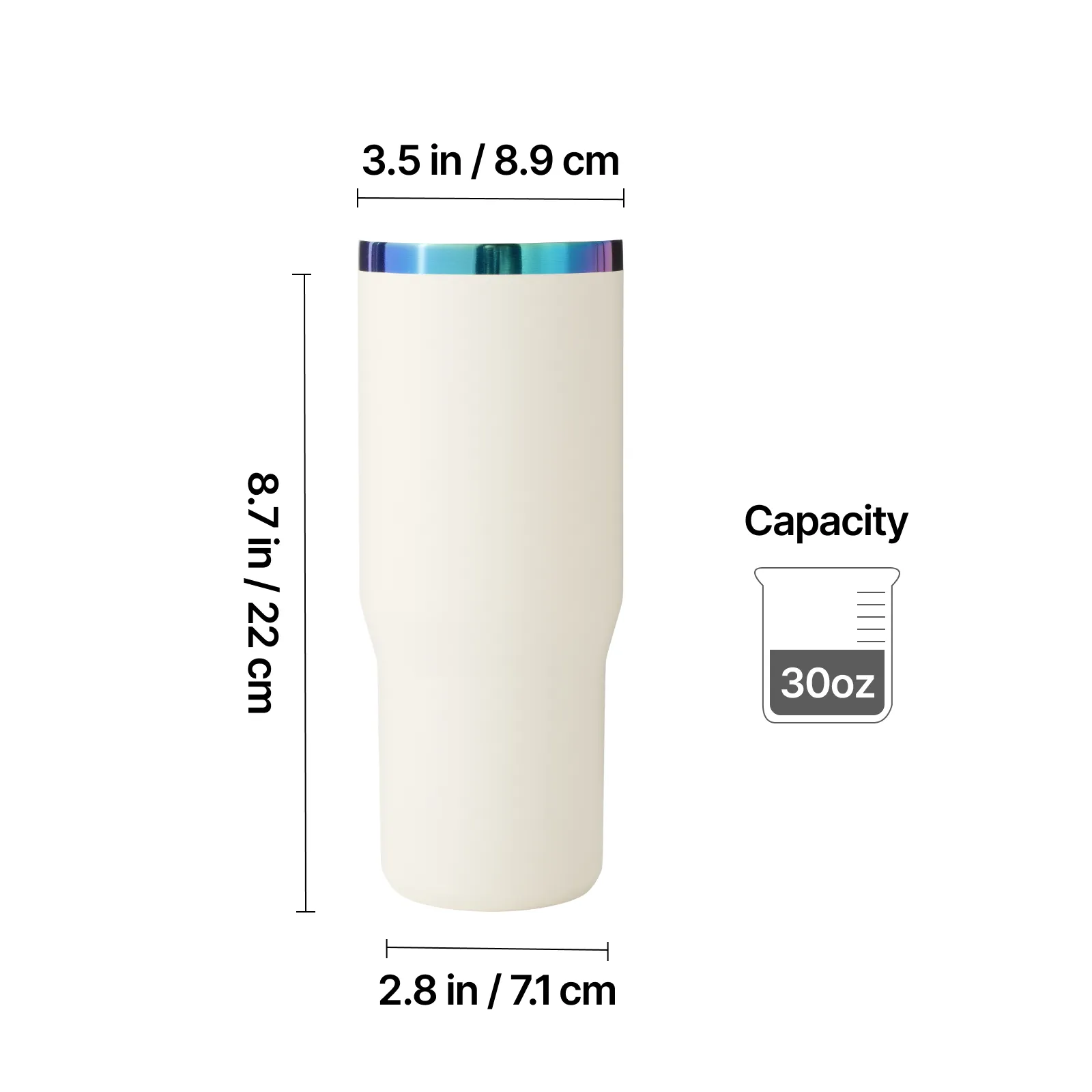 Stainless Steel Tumbler with Handle and Straw (30oz) - Image 5