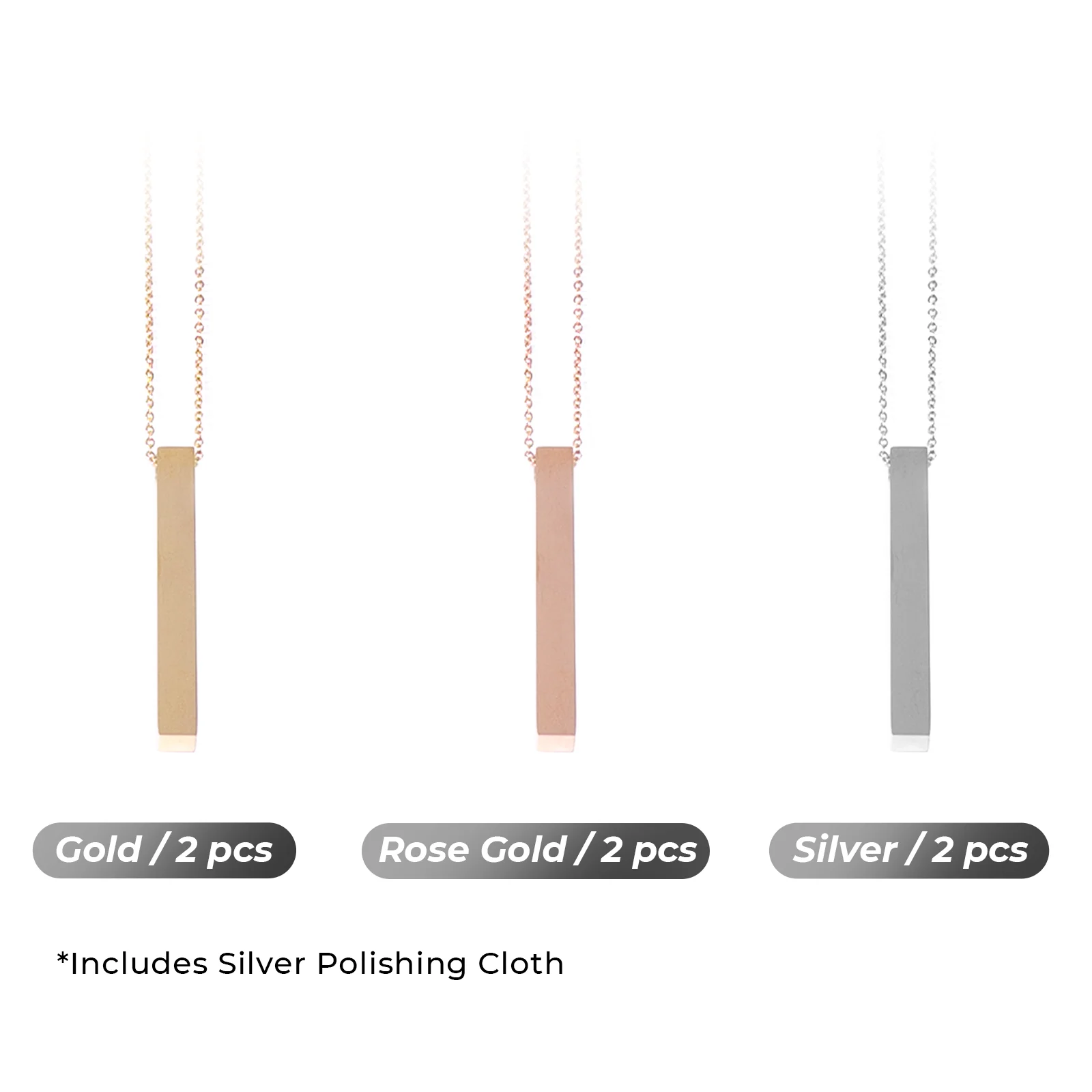 Stainless Steel Vertical Bar Necklace (6pcs) - Image 10