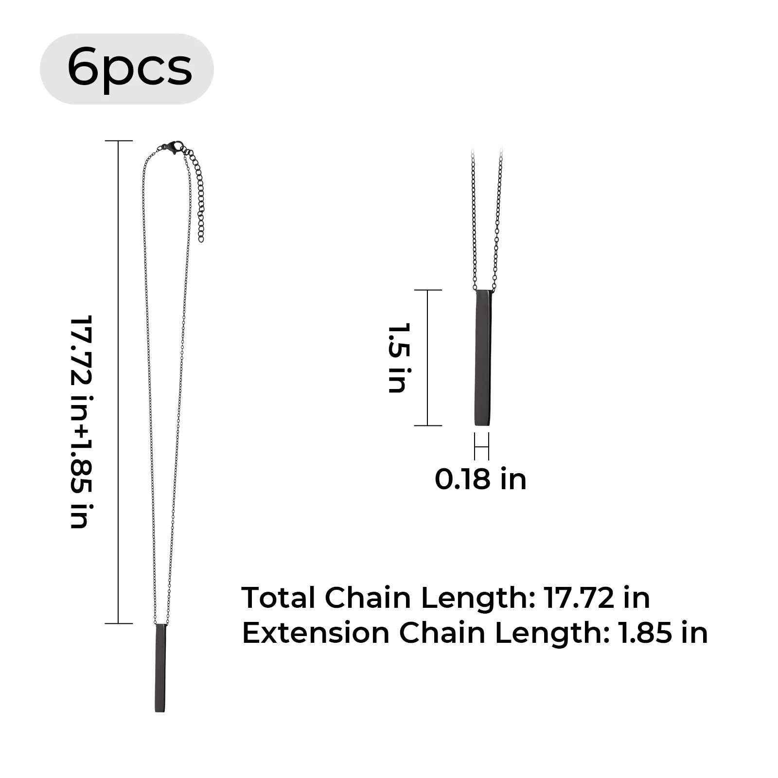 Stainless Steel Vertical Bar Necklace (6pcs) - Image 13