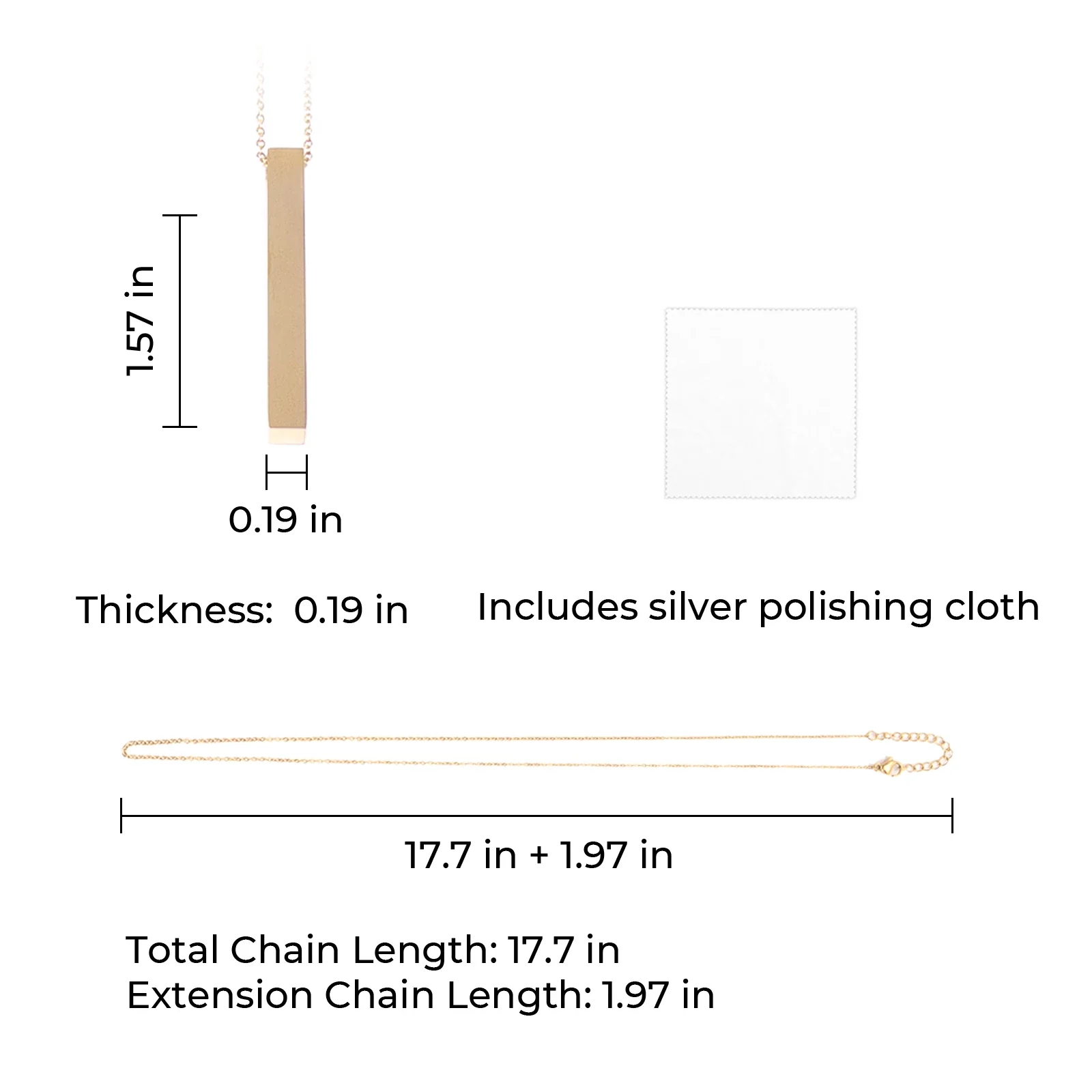Stainless Steel Vertical Bar Necklace (6pcs) - Image 5