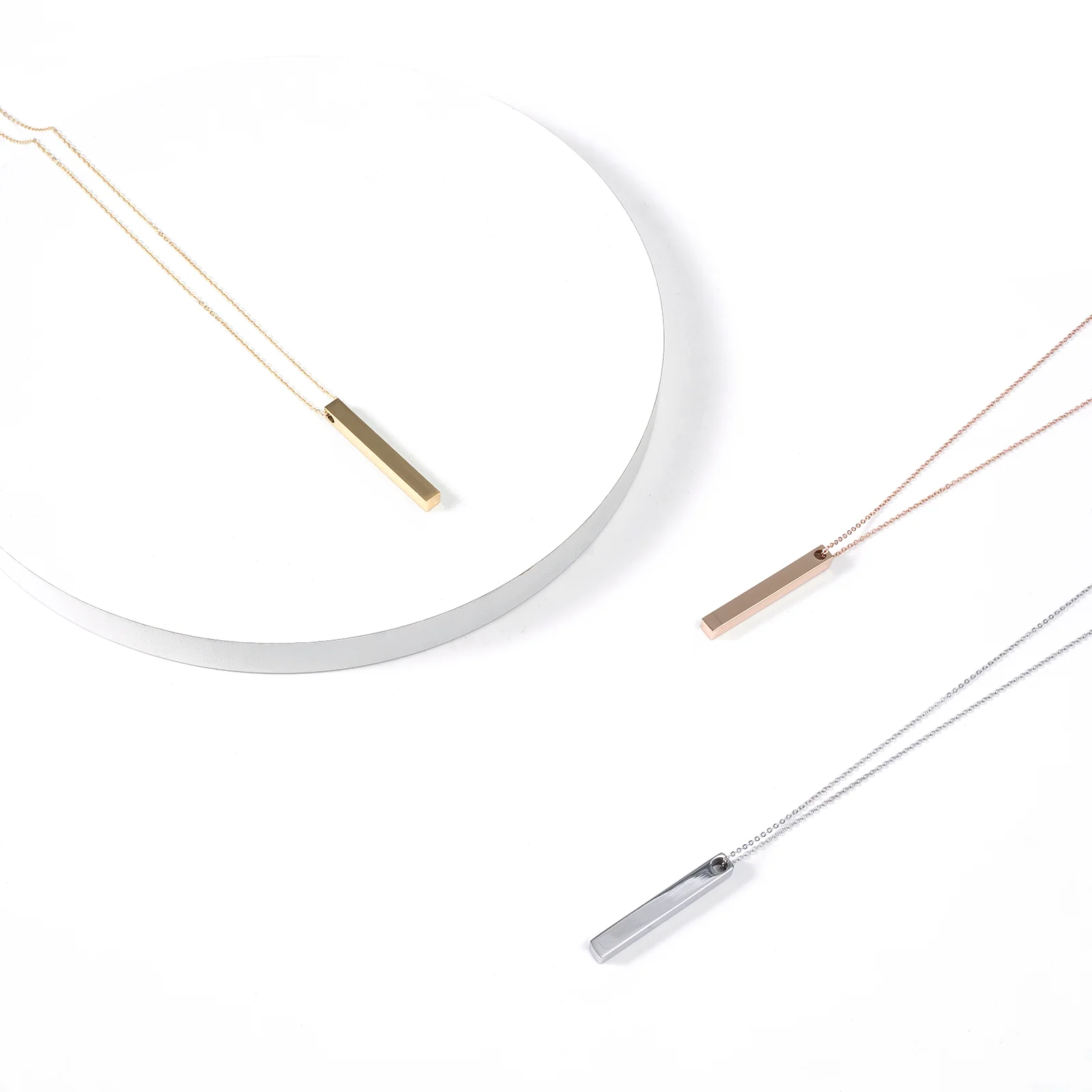 Stainless Steel Vertical Bar Necklace (6pcs) - Image 8