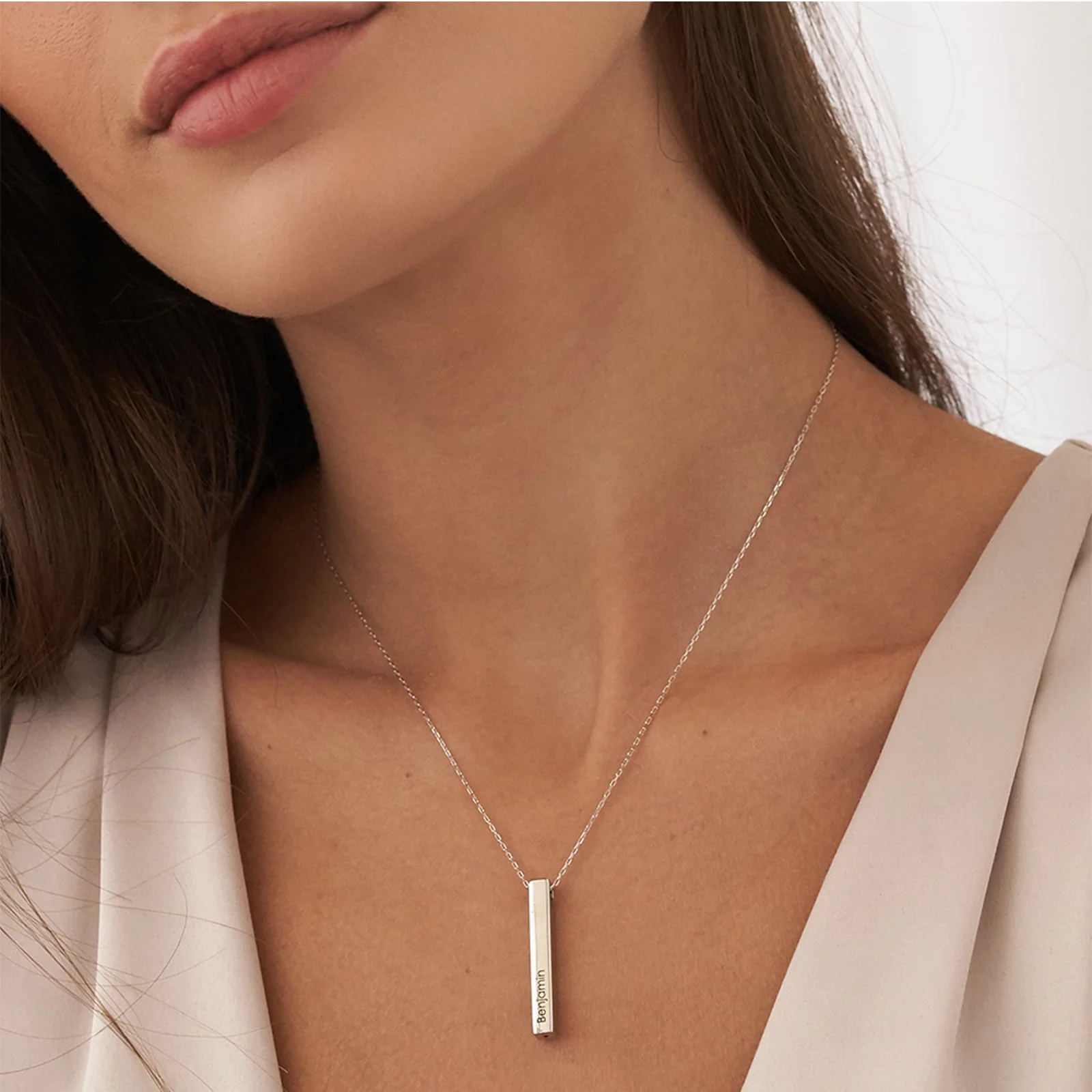 Stainless Steel Vertical Bar Necklace (6pcs) - Image 9