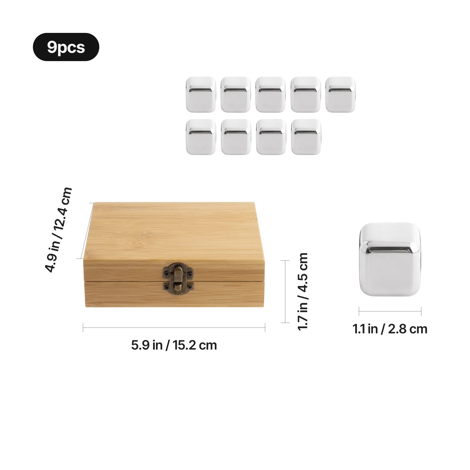 Stainless Steel Whiskey Stones (9pcs) - Image 4