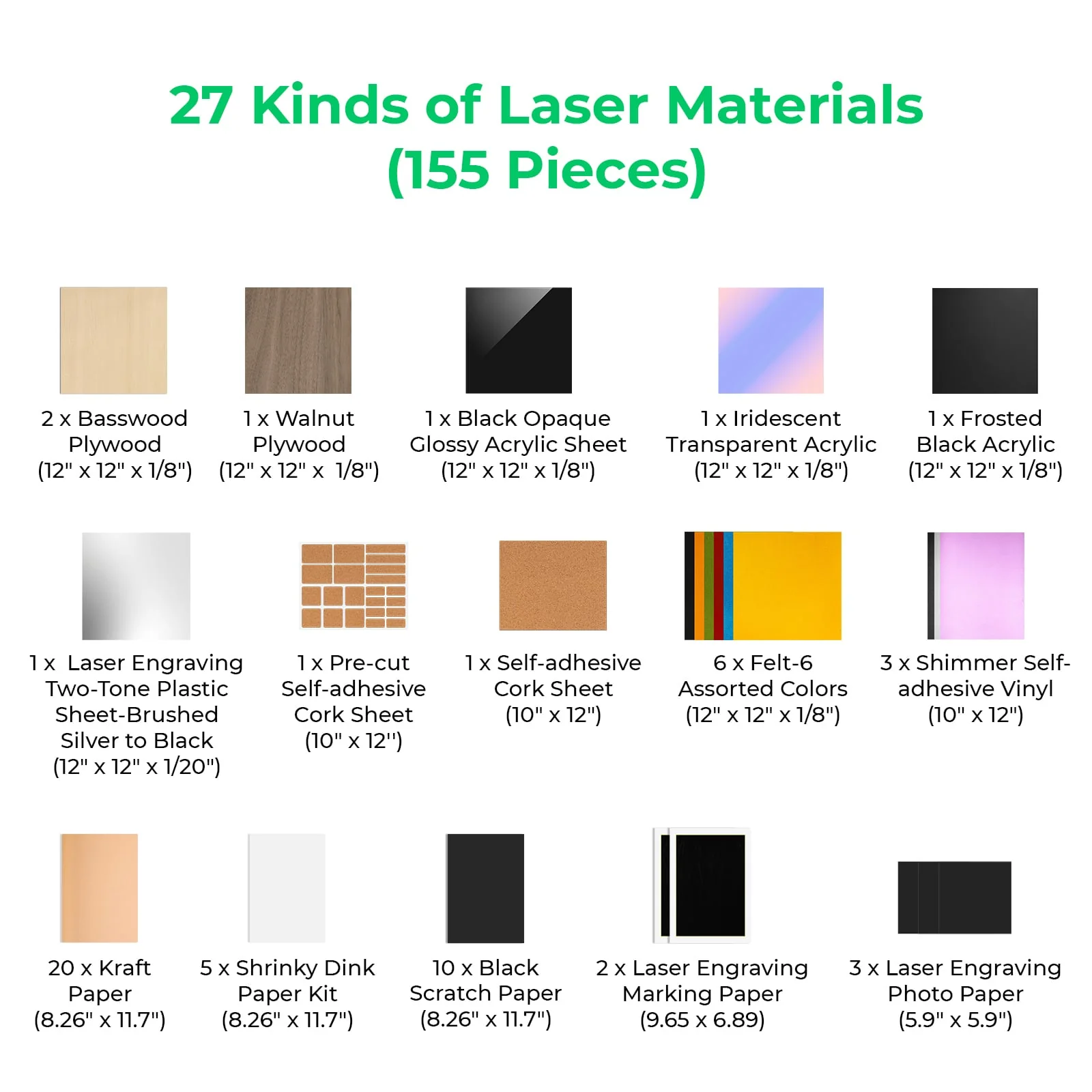Ultimate Laser Material Kit (155pcs) - Image 3