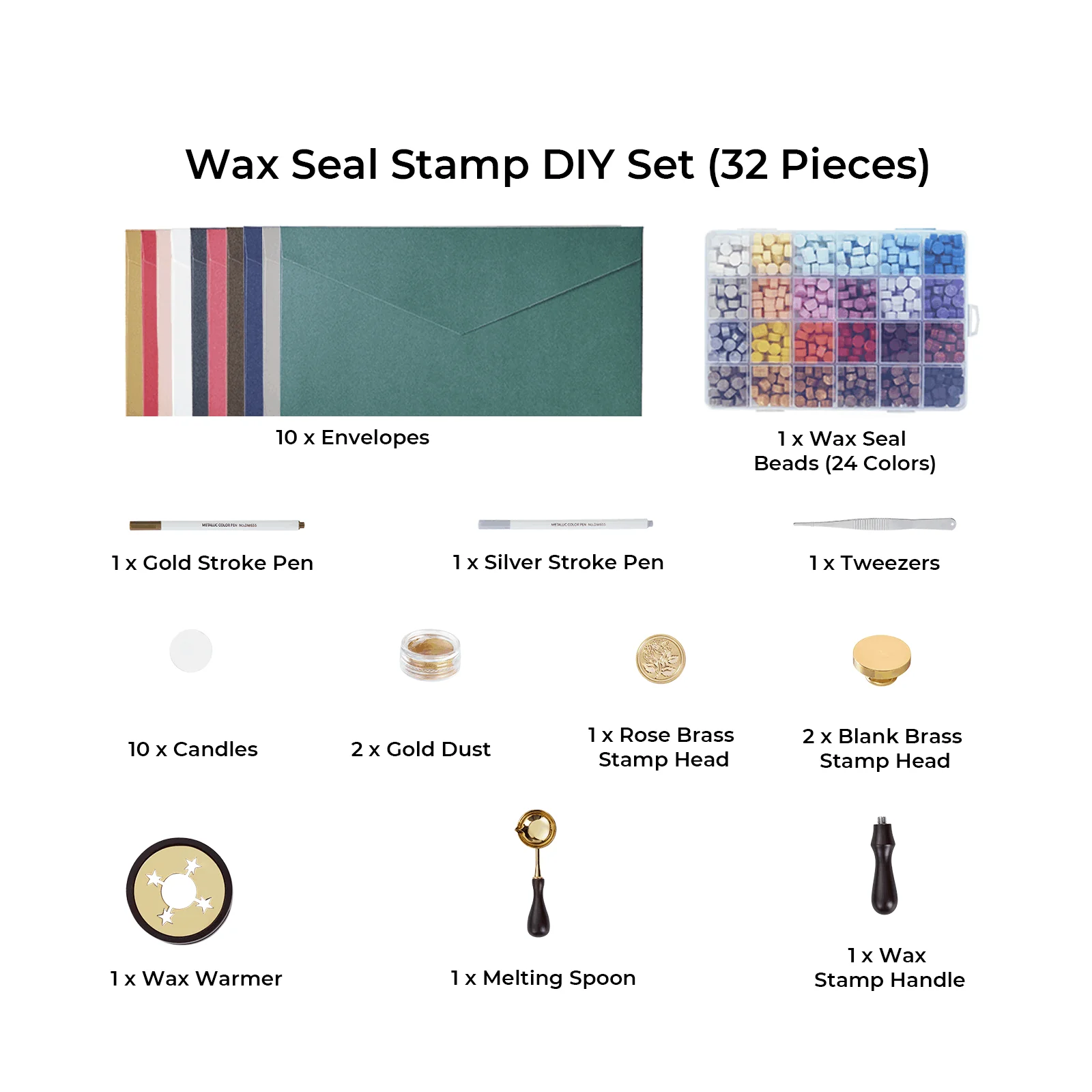 Wax Seal Stamp DIY Set (32pcs) - Image 4