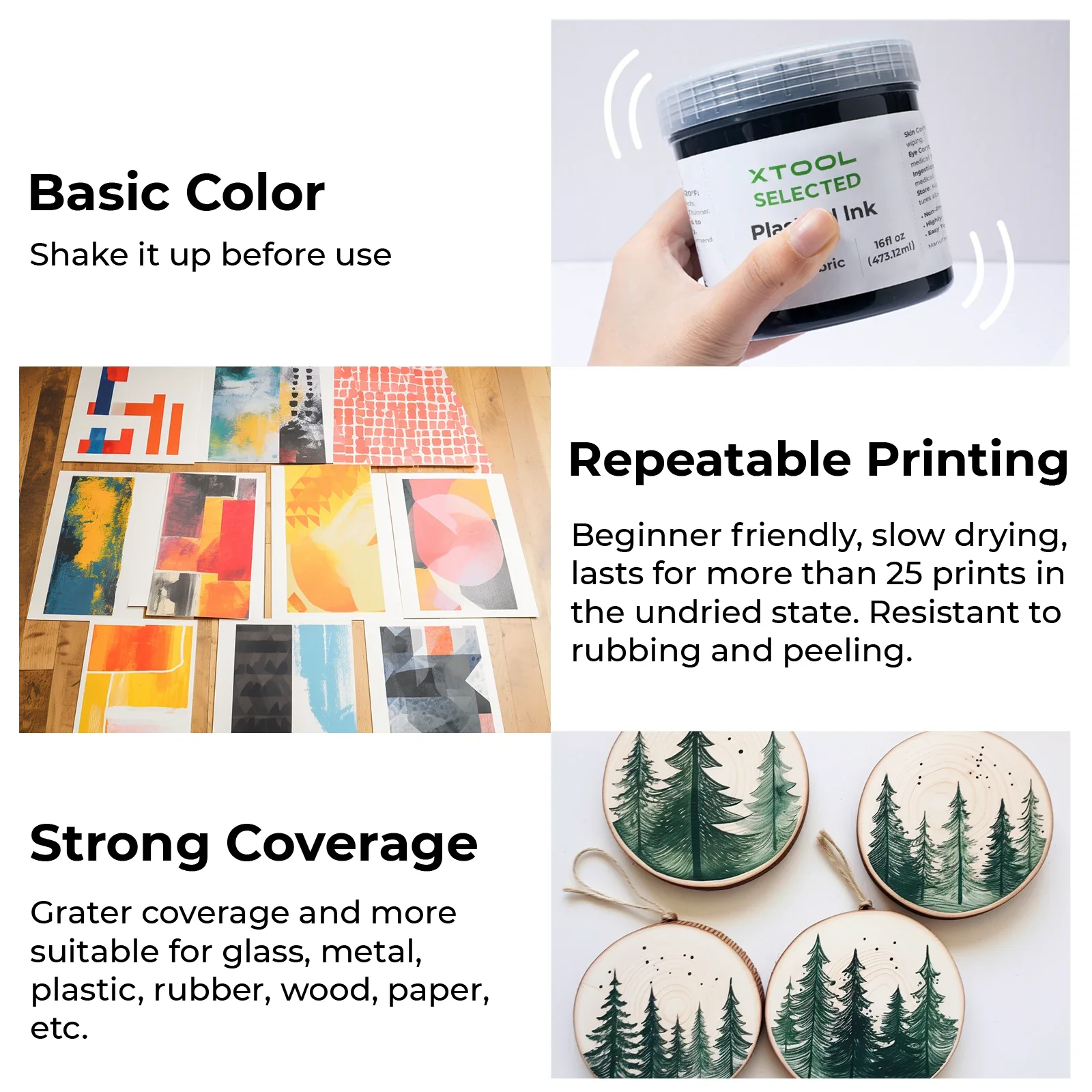 White Oil-Based Screen Printing Ink (16oz) - Image 4