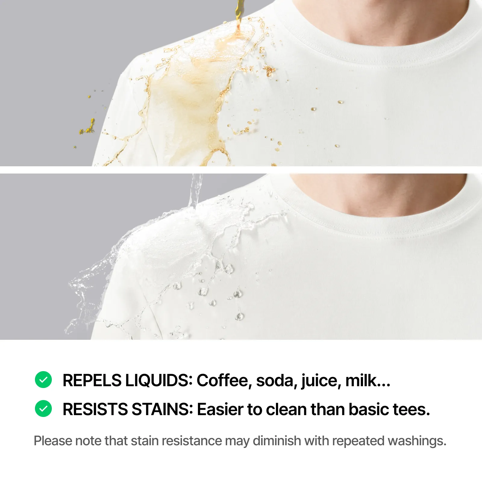 Ecru Stain-Resistant Pima Cotton T-Shirt - Image 4