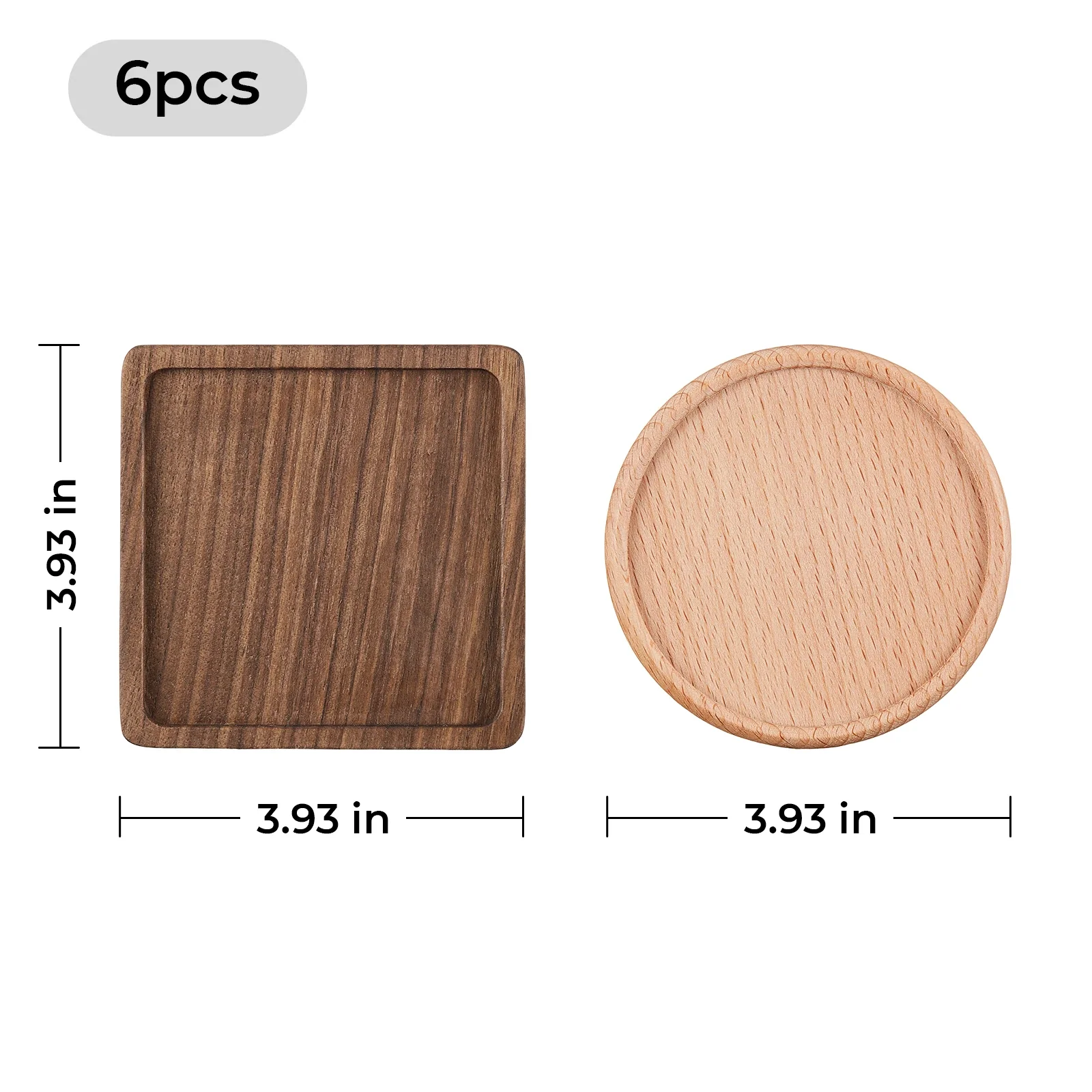 Wooden Coasters (6pcs) - Image 3
