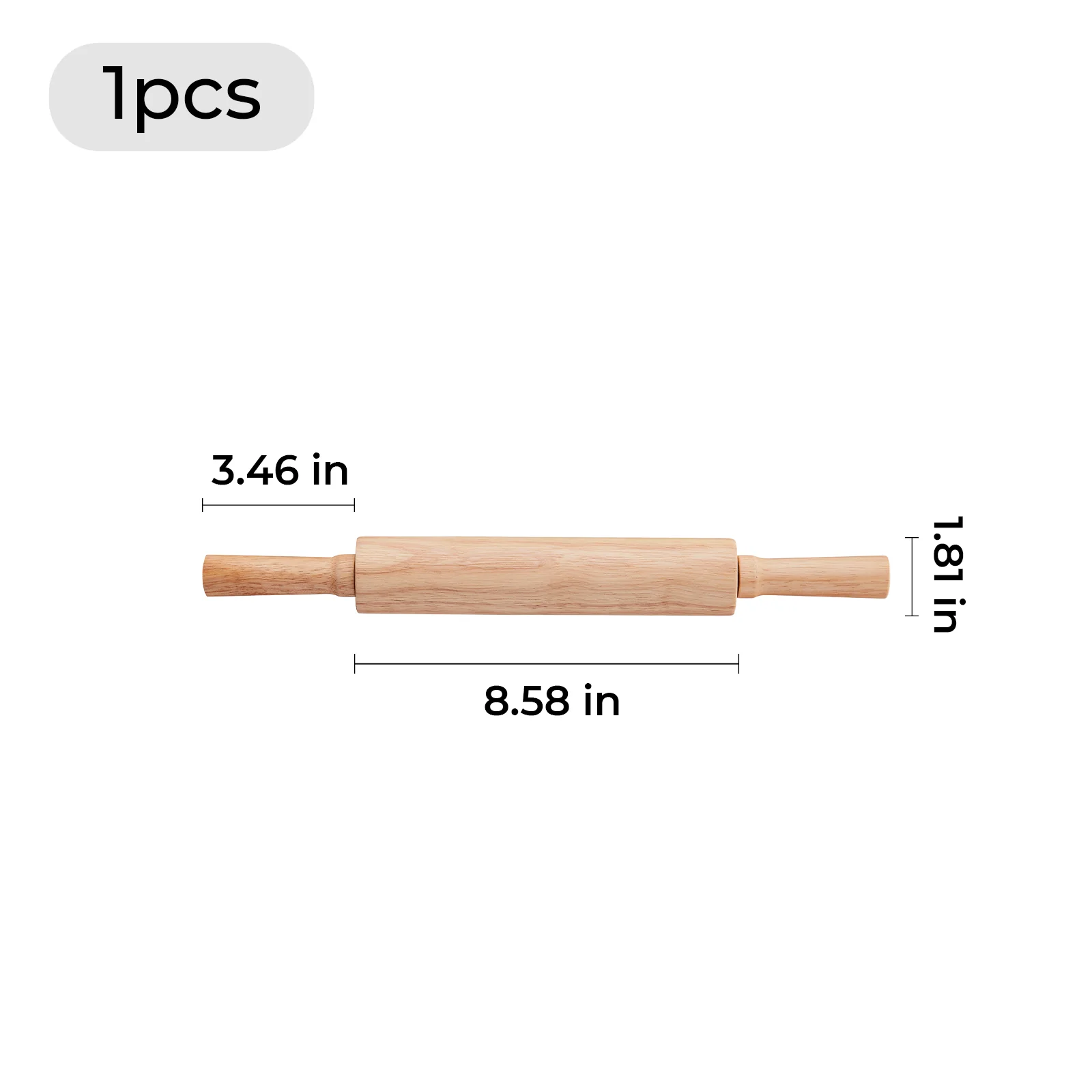 Wooden Rolling Pin (1pcs) - Image 3