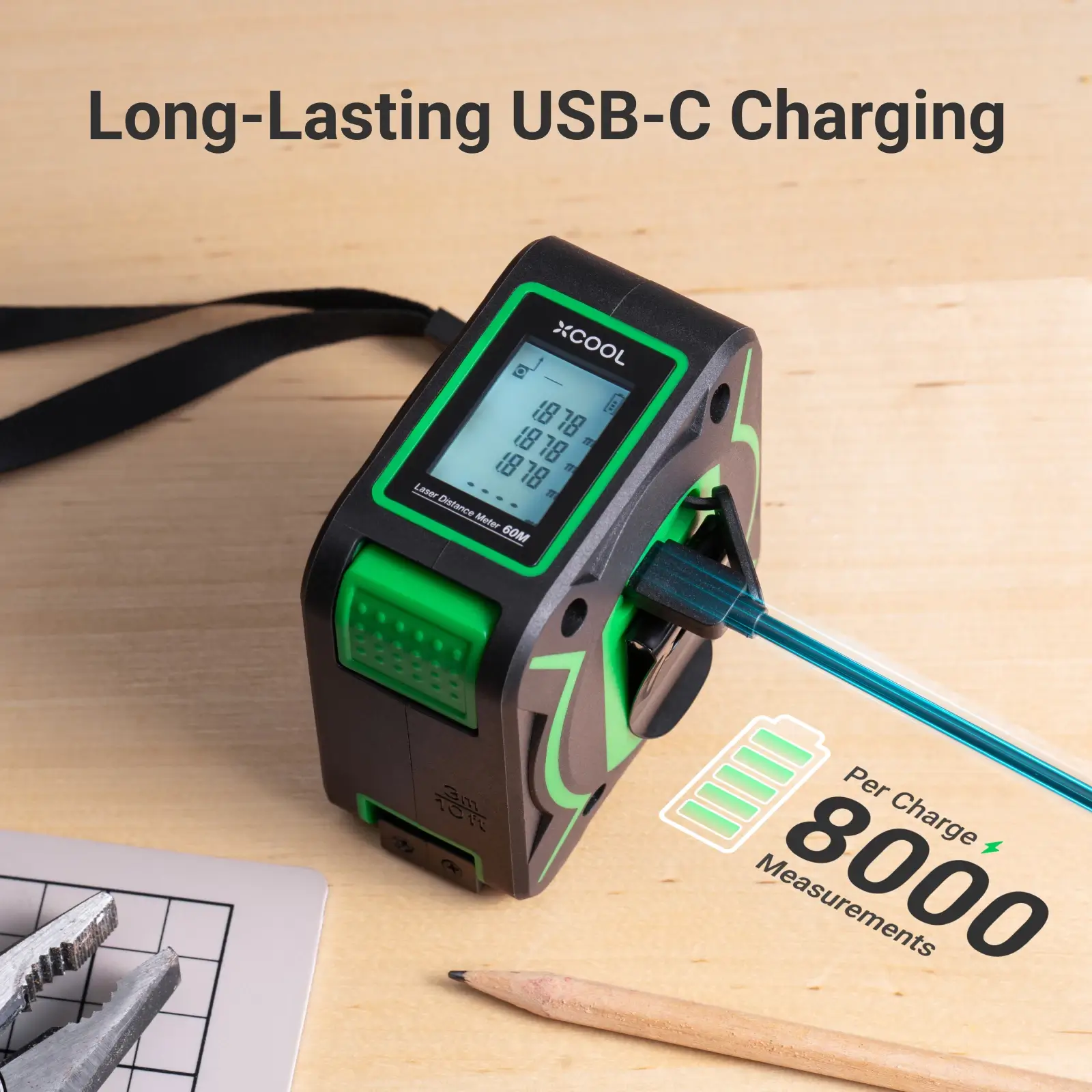 xCool 2-in-1 Digital Laser & Tape Measure, Handyman & Construction Tool - Image 10