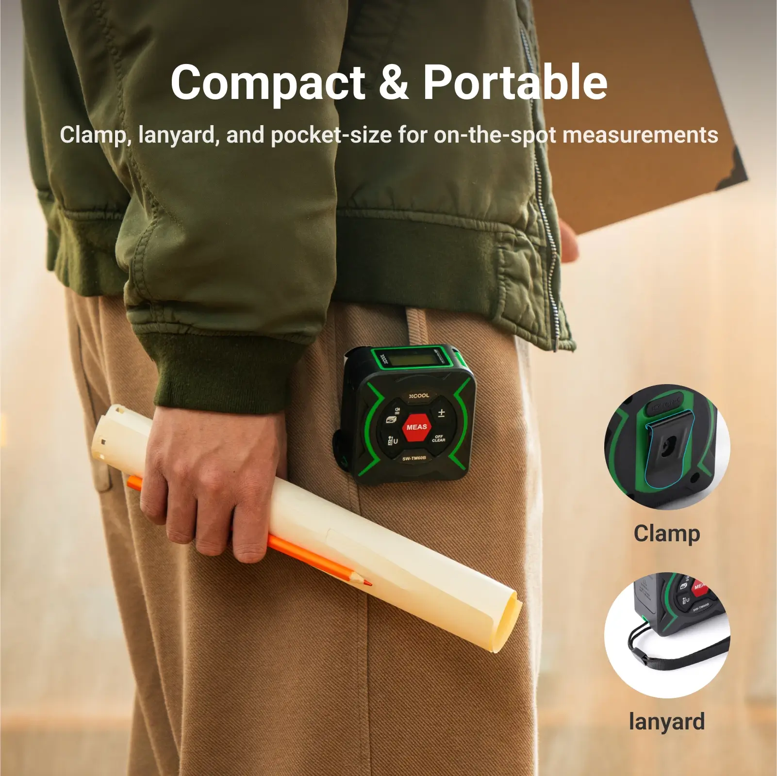 xCool 2-in-1 Digital Laser & Tape Measure, Handyman & Construction Tool - Image 11