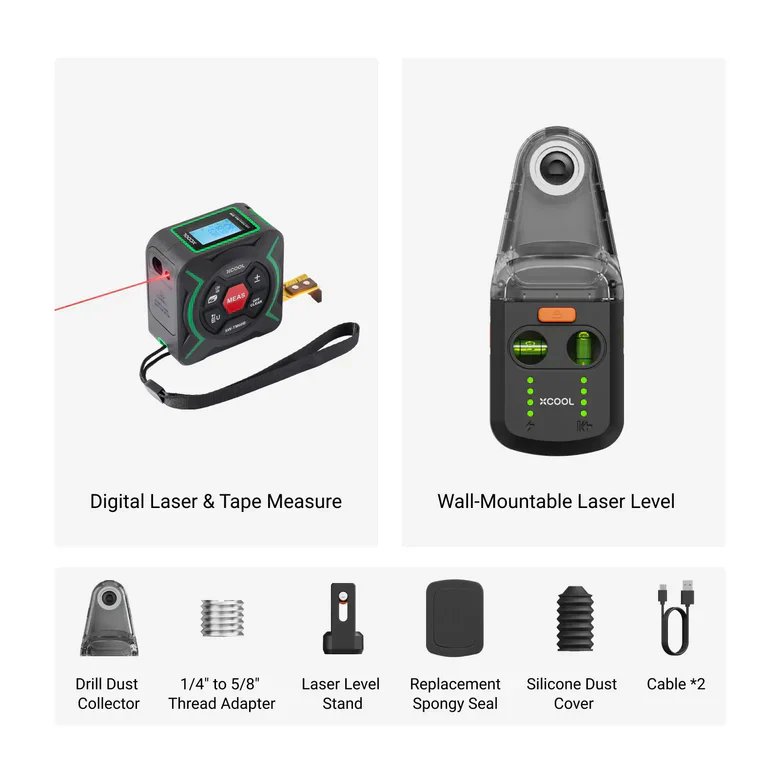 xCool 2-in-1 Digital Laser & Tape Measure, Handyman & Construction Tool - Image 12