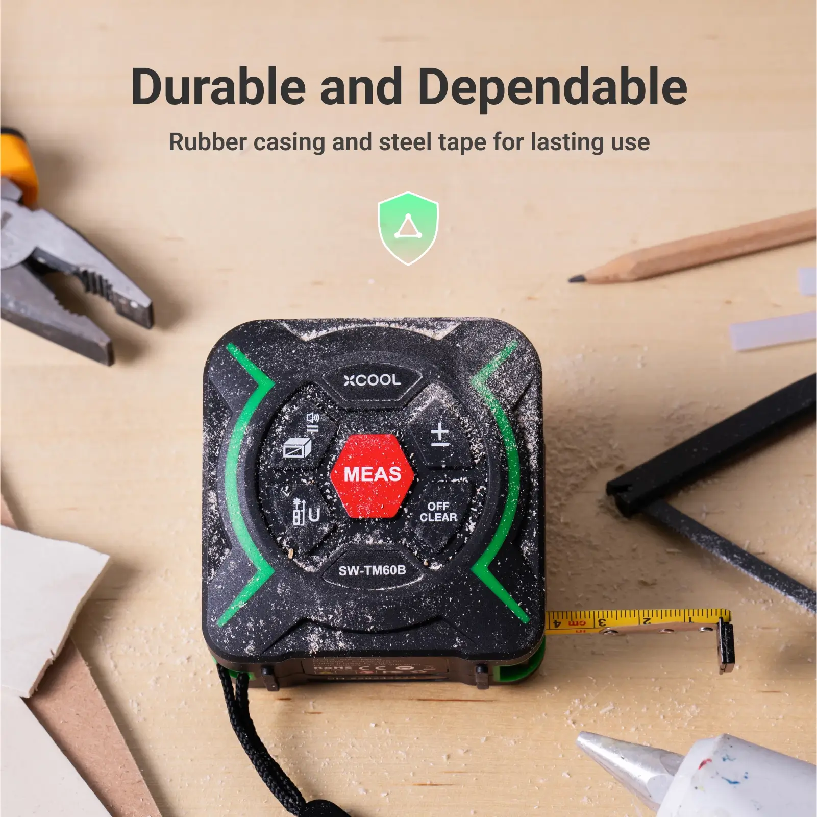 xCool 2-in-1 Digital Laser & Tape Measure, Handyman & Construction Tool - Image 8