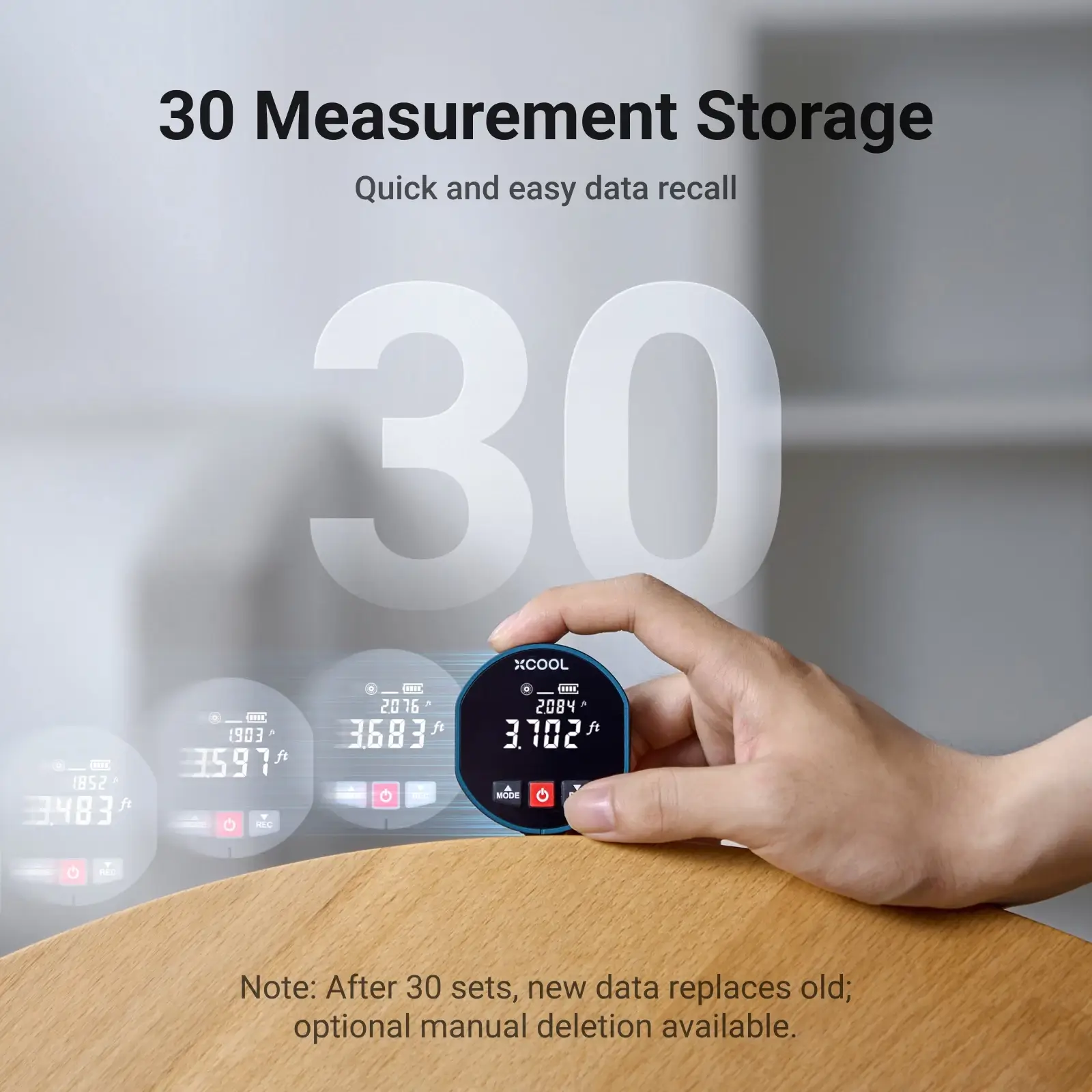 2-in-1 Rolling Tape Measure & Laser Tape Measure with Digital Readout - Image 6