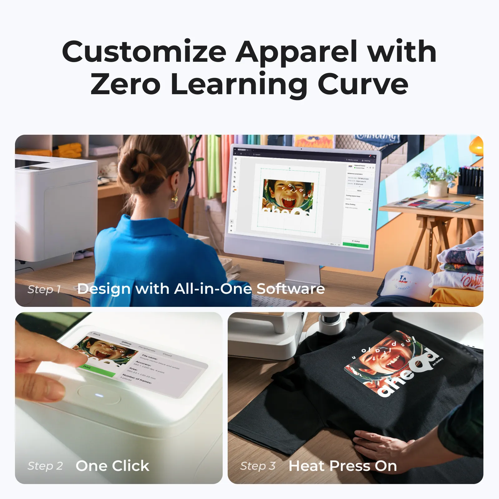 xTool Apparel Printer: One Click DTF Printer, Effortless Customization for Business - Image 5