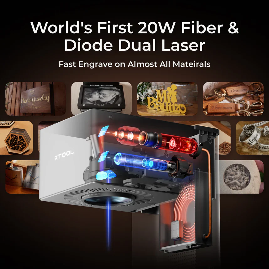 xTool F1 Ultra 20W Fiber & Diode Dual Laser Engraver for Education - Image 4