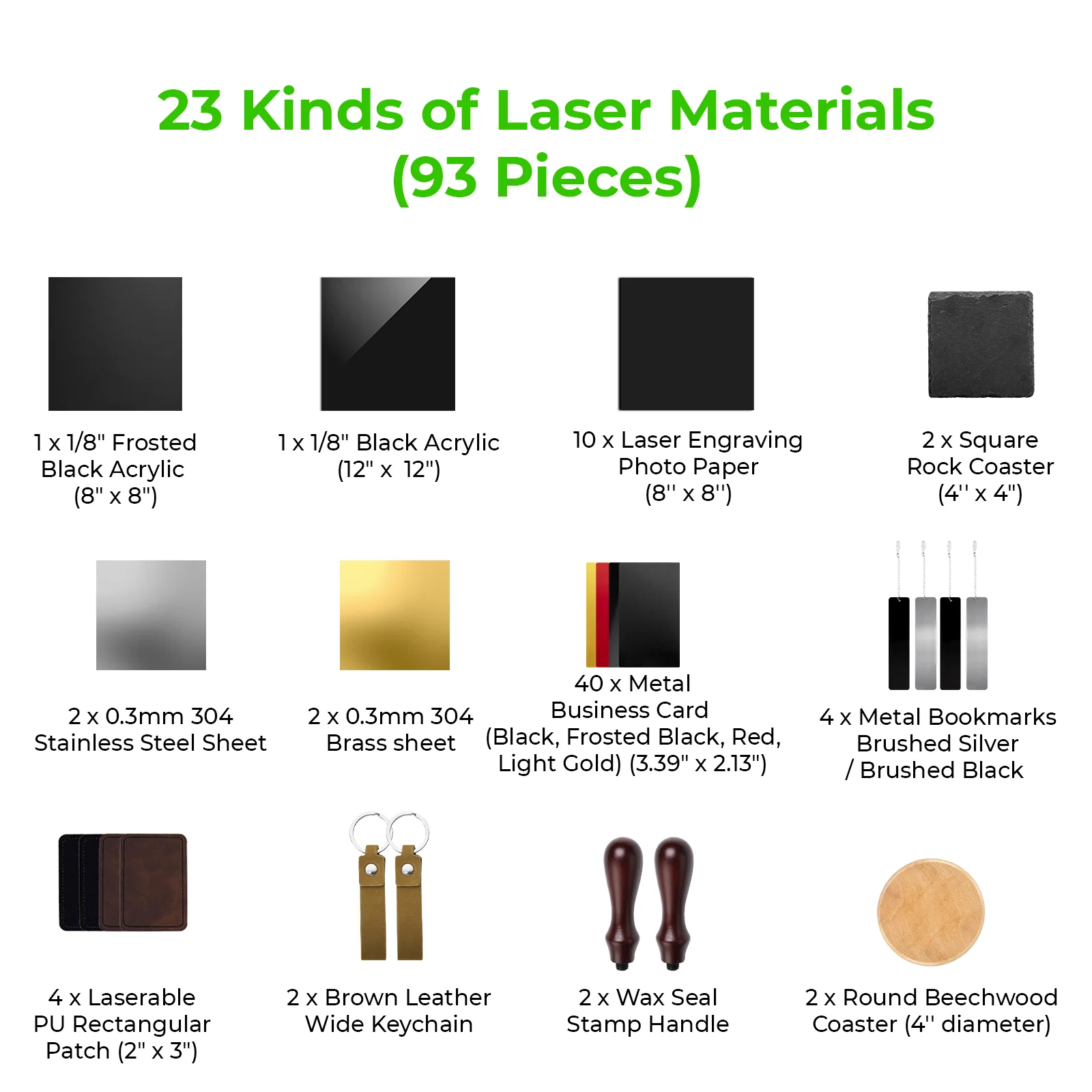 xTool F1/F2 Ultra Laser Material Kit (93pcs) - Image 3