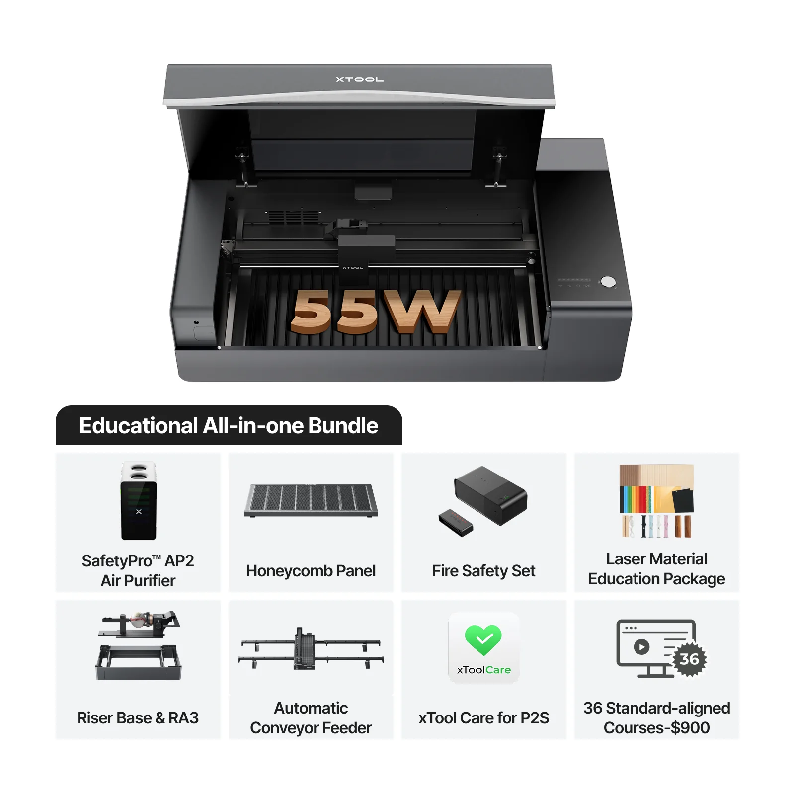 xTool P2S 55W Desktop CO2 Laser Cutter for Education - Image 21
