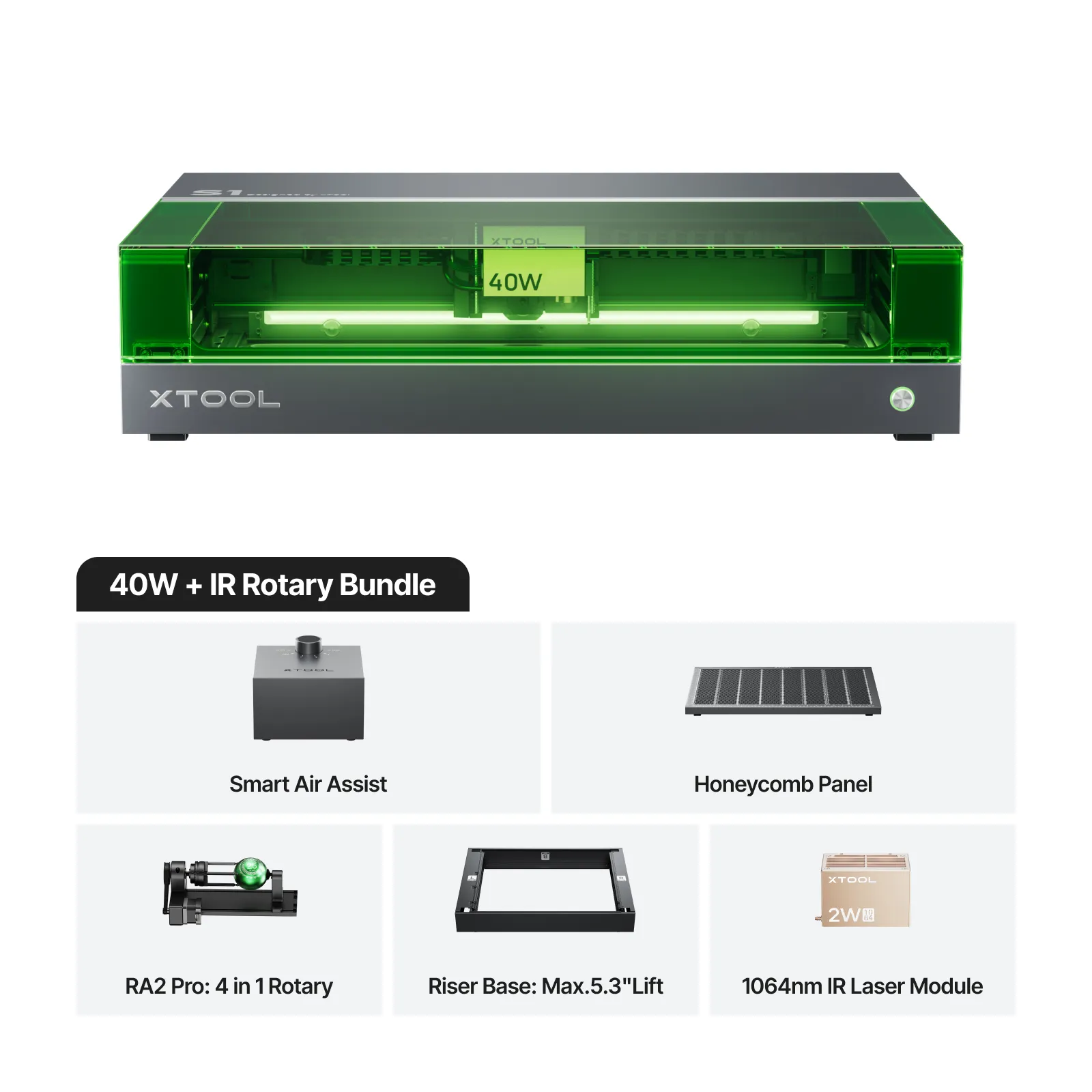 xTool S1 + 1064nm IR Laser Kit: Enclosed Diode Laser Engraver & Cutter - Image 16