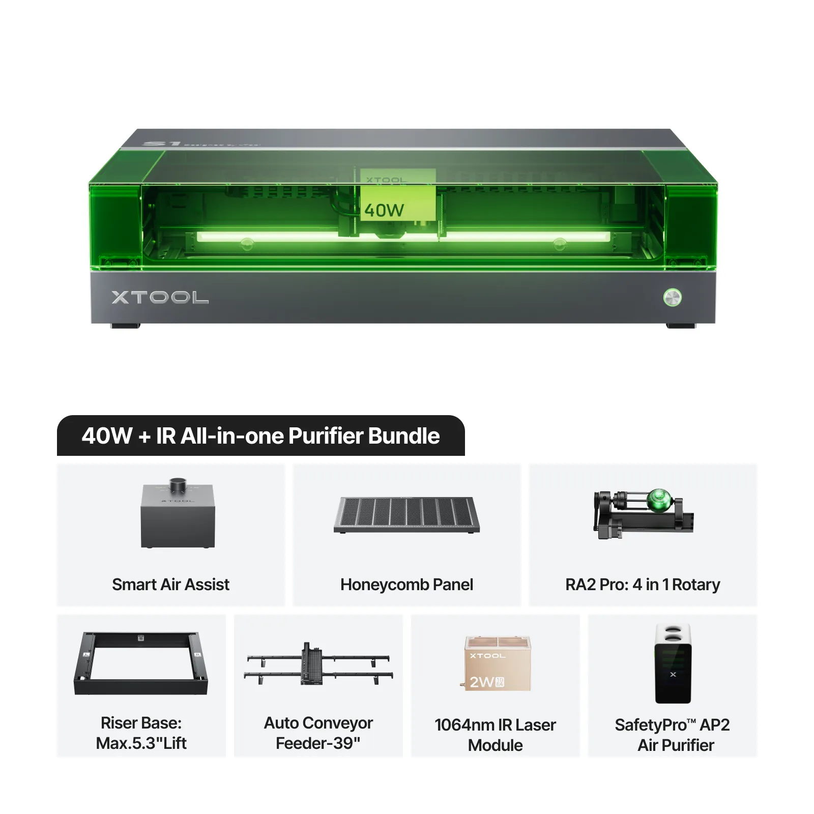 xTool S1 + 1064nm IR Laser Kit: Enclosed Diode Laser Engraver & Cutter - Image 18