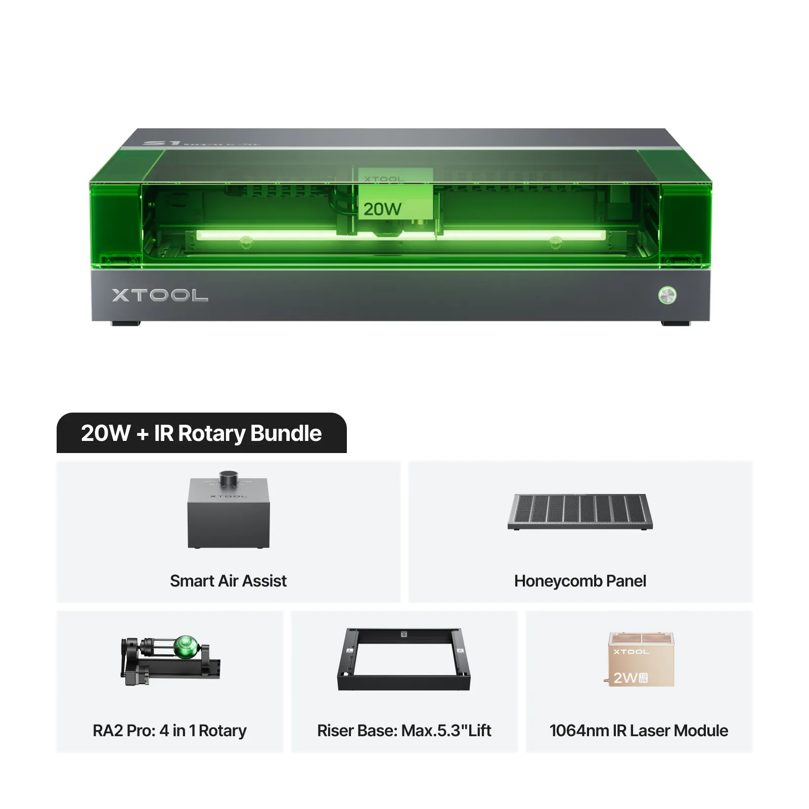 xTool S1 + 1064nm IR Laser Kit: Enclosed Diode Laser Engraver & Cutter - Image 19