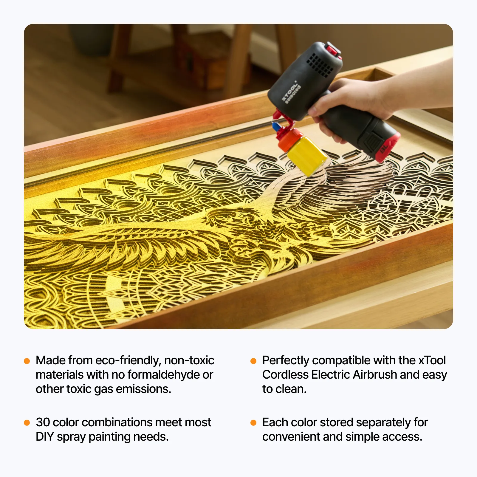 xTool Selected SnapSpray Airbrush Kit for Laser Crafters with Fast Color Switching - Image 15