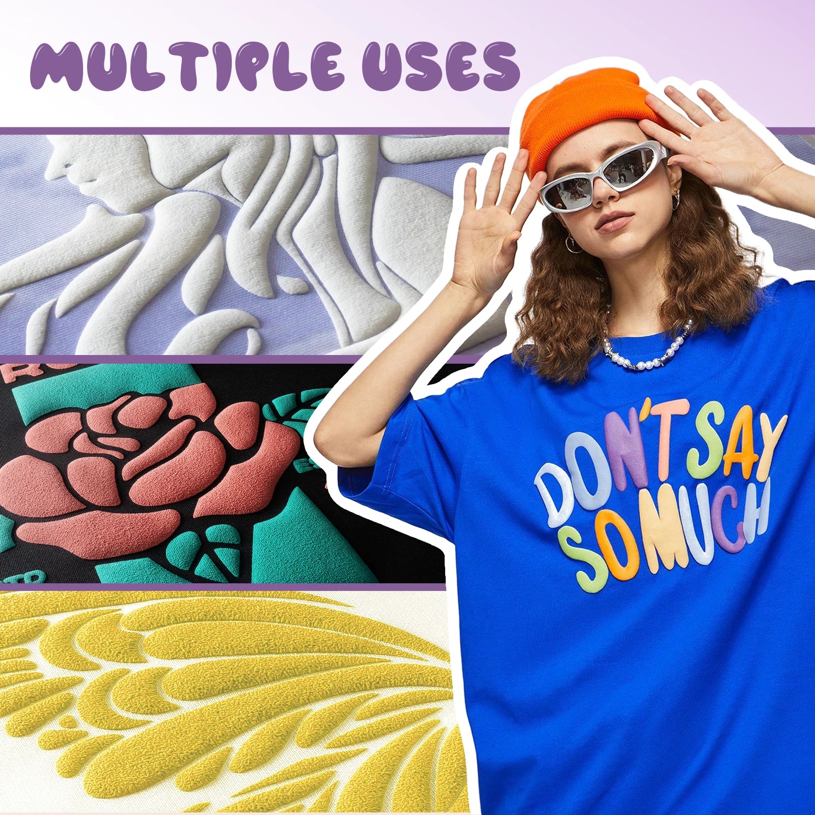 Yellow 3D Puff Heat Transfer Vinyl Roll - Image 2